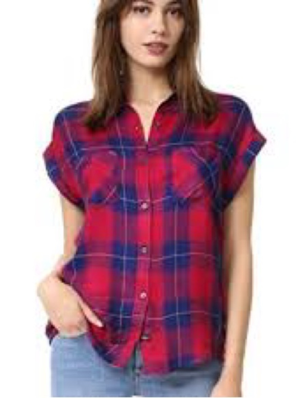 Rails Britt Red & Navy Plaid Button-Down Shirt